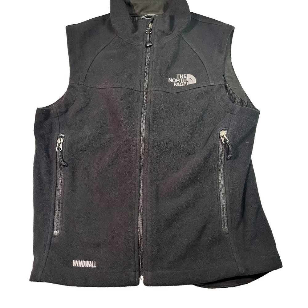 The North Face Women's Windwall Black Full Zip Fleece Vest Size Small